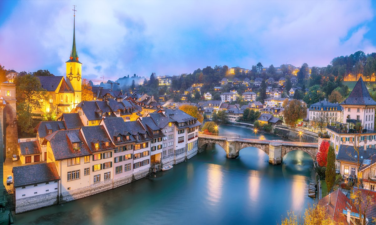 Bern Stadt am Abend